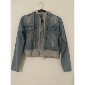 Denim Hooded Jacket NEW NWT